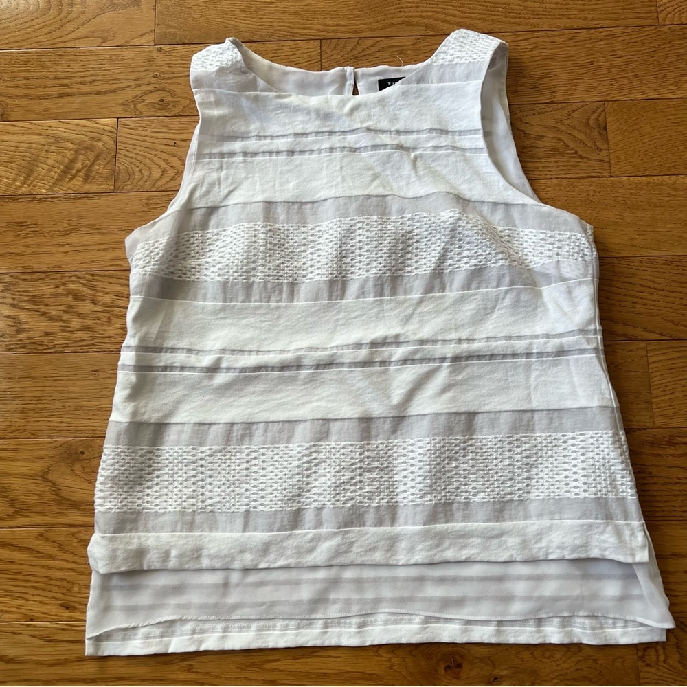 White House Black Market Sleeveless White Lined Women’s Top Size Medium